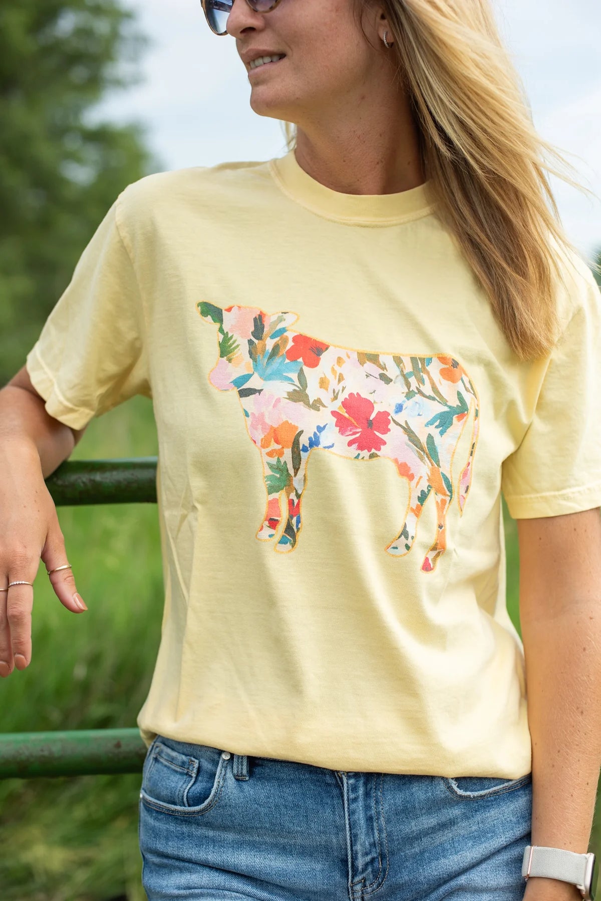 Butter Yellow Cow Tee